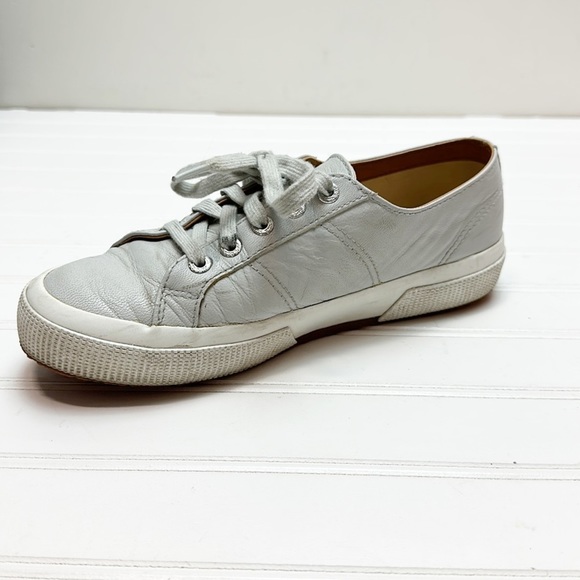 Superga light gray leather lace up sneakers 38 - Picture 6 of 10